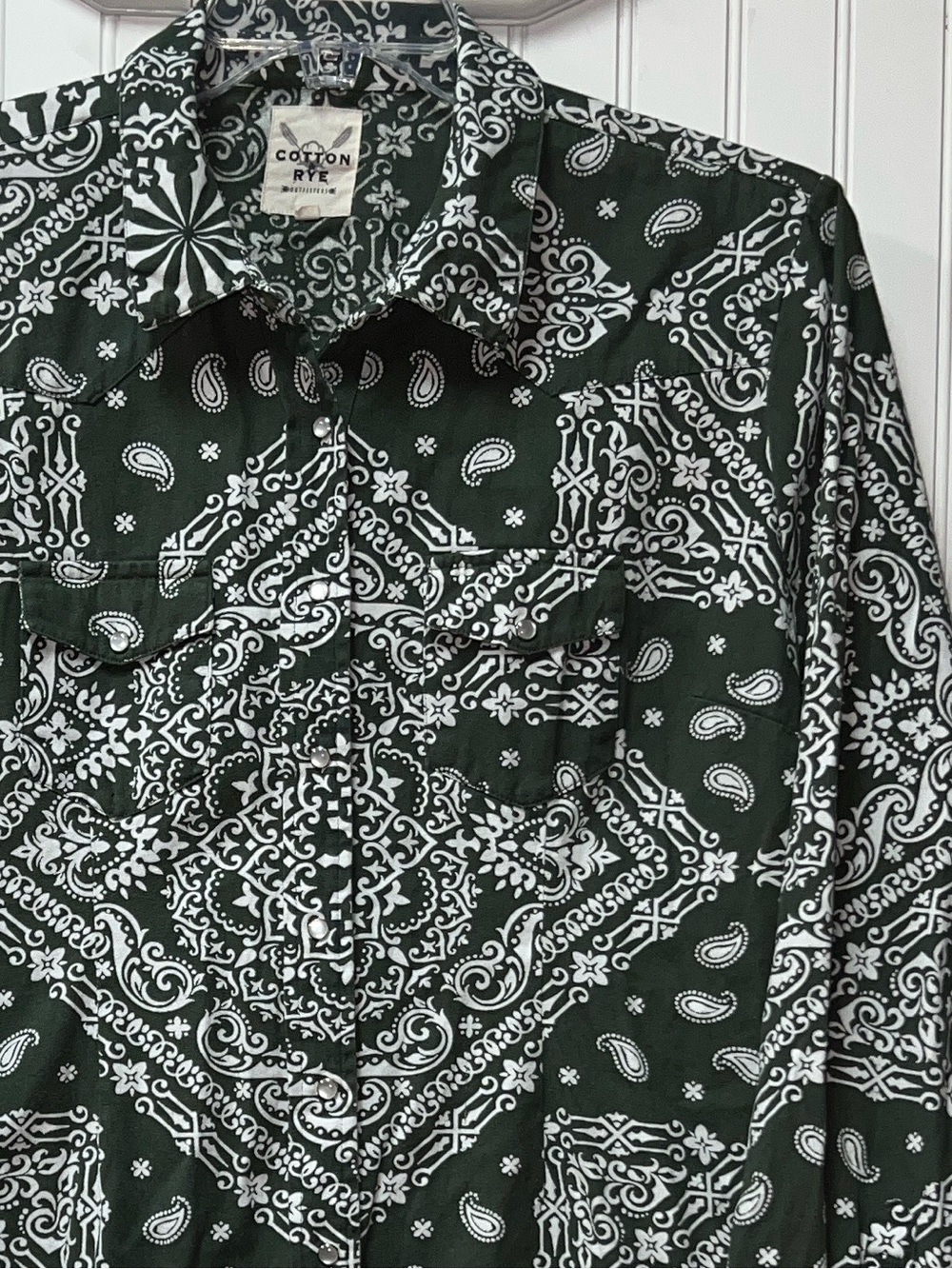 Cotton & Rye Bandanna Western Snap Shirt XL